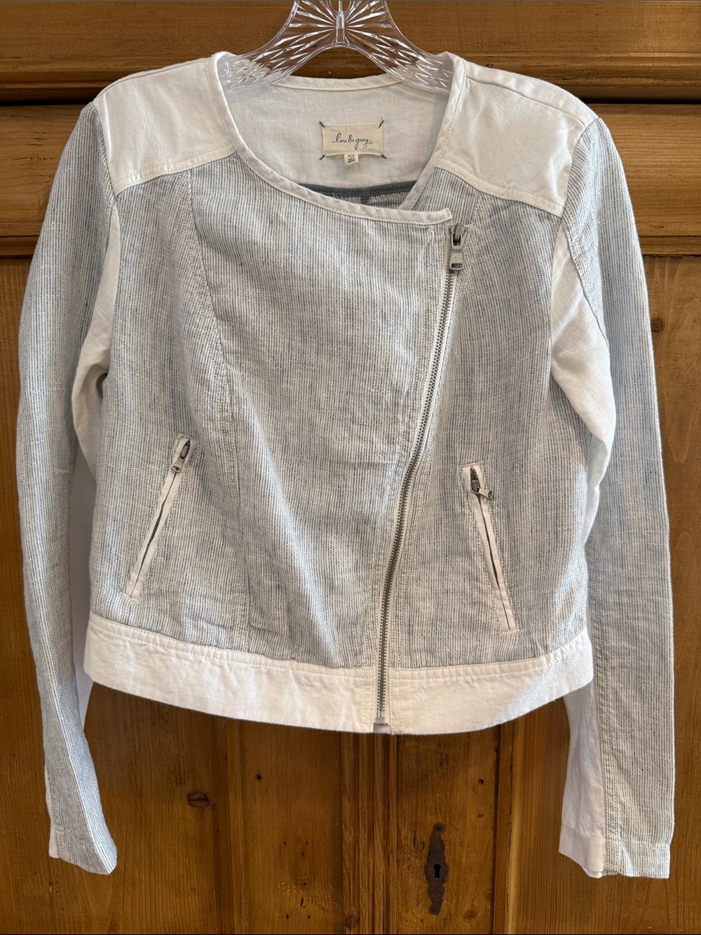 Lou & Grey Striped Moto-Style Jacket